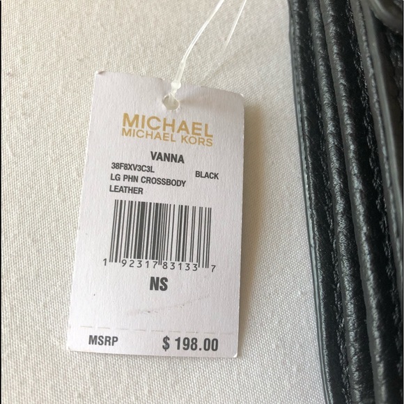 Michael Kors Black “Vanna” Lg Phone Crossbody - Picture 5 of 7